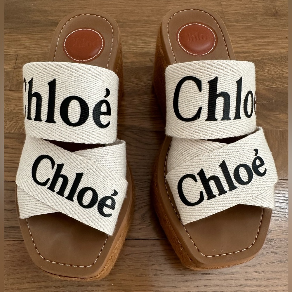Woody Canvas Platform Espadrille Sandals In Neutrals size US 6 EU 36.